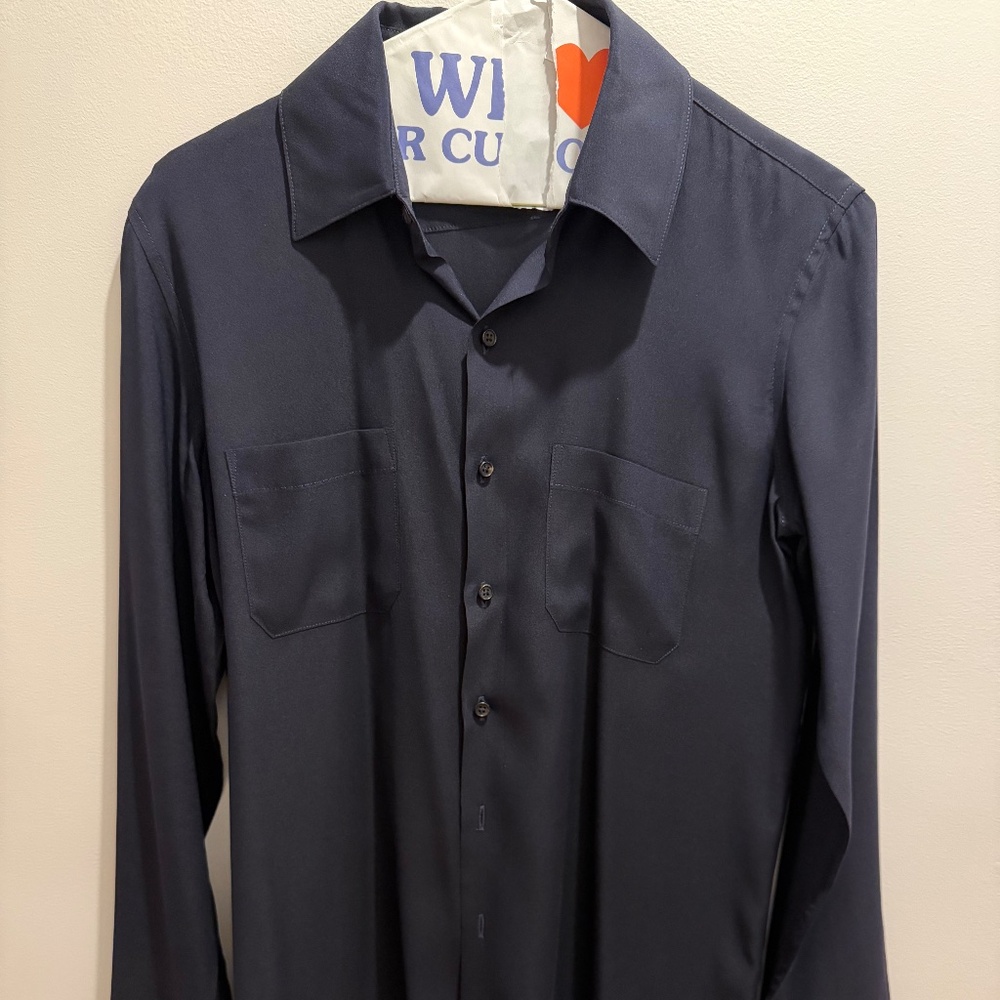 The Row Silk Navy Blue Blouse